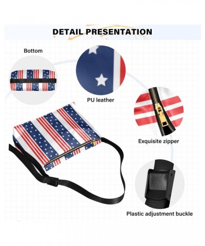 Usa Flag Star Stripes Hobo Shoulder Bag for Women Men PU Leather Crossbody Bag Slouchy Tote Handbags for Shopping Traveling W...