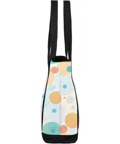 Tote Bag for Women Canvas Shoulder Bag Large Casual Handbag Lightweight Tote Bag with Zipper for Work Travel Shopping Polka D...