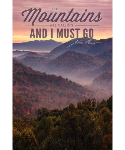 John Muir, The Mountains are Calling, Sunset (16x24 Giclee Gallery Art Print, Vivid Textured Wall Decor) $14.00 Totes