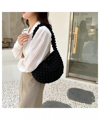 Bubble Hobo Bags Women Cloud Shoulder Bag Summer Beach Bag Trendy Crossbody Purse Cute Puffer Travel Work Tote Bag 2024 Black...