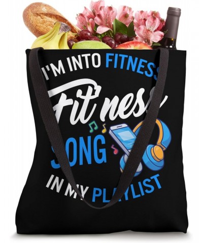 Music I'm Into Fitness Song In My Playlist Headphones Tee, F Tote Bag $12.63 Totes