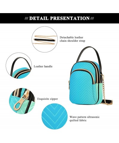 Cute Dogs Staring Small Shoulder Bags for Women Phone Purse Crossbody for Women Blue Gradient $12.51 Shoulder Bags