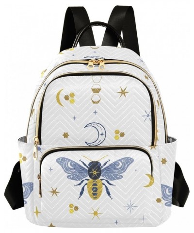 Bee Moon Stars Boho Bohemian Small Backpack Purse for Women Travel Bag Fashion Daypack Back Pack Shoulder Bag Multicolor Medi...