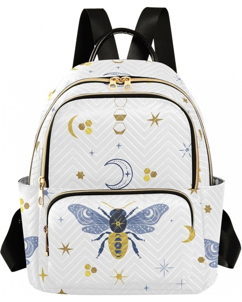 Bee Moon Stars Boho Bohemian Small Backpack Purse for Women Travel Bag Fashion Daypack Back Pack Shoulder Bag Multicolor Medi...