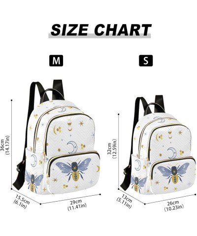 Bee Moon Stars Boho Bohemian Small Backpack Purse for Women Travel Bag Fashion Daypack Back Pack Shoulder Bag Multicolor Medi...