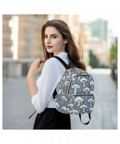 White Mushroom Pattern Fashion Backpack Purse for Women, Casual Daypacks, Ladies Gift for Traveling Hiking Multicolor Medium ...