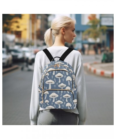 White Mushroom Pattern Fashion Backpack Purse for Women, Casual Daypacks, Ladies Gift for Traveling Hiking Multicolor Medium ...