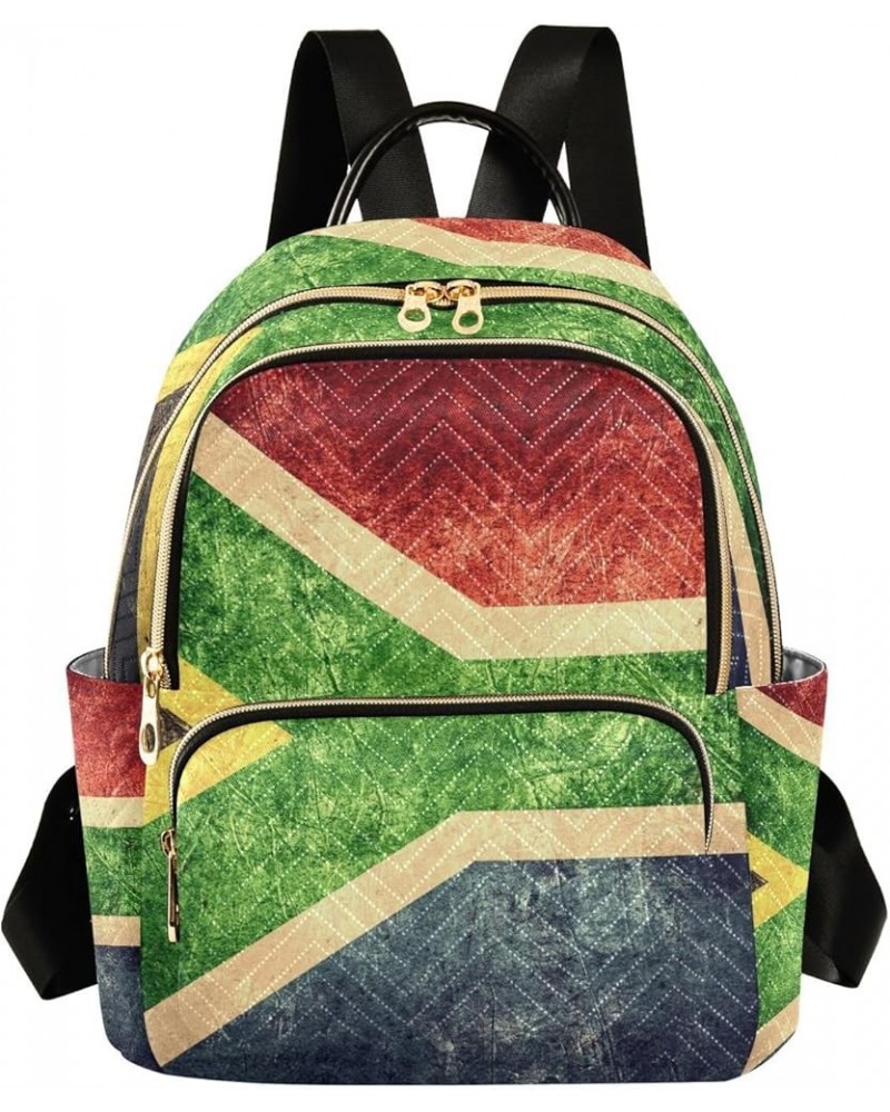 Patriot Women Backpack South African Grunge Flag Anti-Theft Travel Backpack with Luggage Belt Lightweight Handbag Lady Purse ...