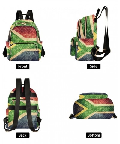 Patriot Women Backpack South African Grunge Flag Anti-Theft Travel Backpack with Luggage Belt Lightweight Handbag Lady Purse ...