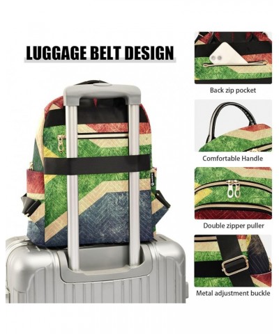 Patriot Women Backpack South African Grunge Flag Anti-Theft Travel Backpack with Luggage Belt Lightweight Handbag Lady Purse ...