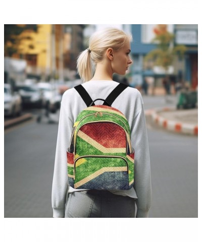 Patriot Women Backpack South African Grunge Flag Anti-Theft Travel Backpack with Luggage Belt Lightweight Handbag Lady Purse ...