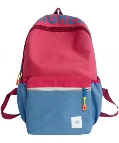 Backpack Big Capacity Aesthetic Couple Y2k Aesthetic Cute Backpack (Pink+Blue) Pink+blue $18.22 Backpacks