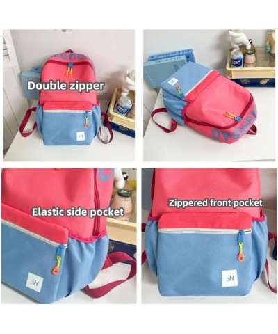 Backpack Big Capacity Aesthetic Couple Y2k Aesthetic Cute Backpack (Pink+Blue) Pink+blue $18.22 Backpacks