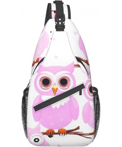 Cute Owl Multifunctional Nylon Chest Bag Lightweight And Portable Suitable For Men And Women Perfect Size Durable And Waterpr...