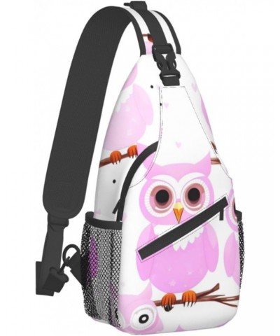 Cute Owl Multifunctional Nylon Chest Bag Lightweight And Portable Suitable For Men And Women Perfect Size Durable And Waterpr...