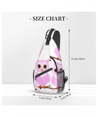 Cute Owl Multifunctional Nylon Chest Bag Lightweight And Portable Suitable For Men And Women Perfect Size Durable And Waterpr...