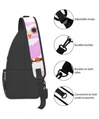 Cute Owl Multifunctional Nylon Chest Bag Lightweight And Portable Suitable For Men And Women Perfect Size Durable And Waterpr...