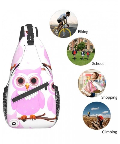 Cute Owl Multifunctional Nylon Chest Bag Lightweight And Portable Suitable For Men And Women Perfect Size Durable And Waterpr...