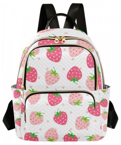 Strawberry Pink Backpack for Women Shoulder Bag Lightweight Mini Backpack Casual Daypack Back Pack Mini(10.23'' x 5.11'' x 12...