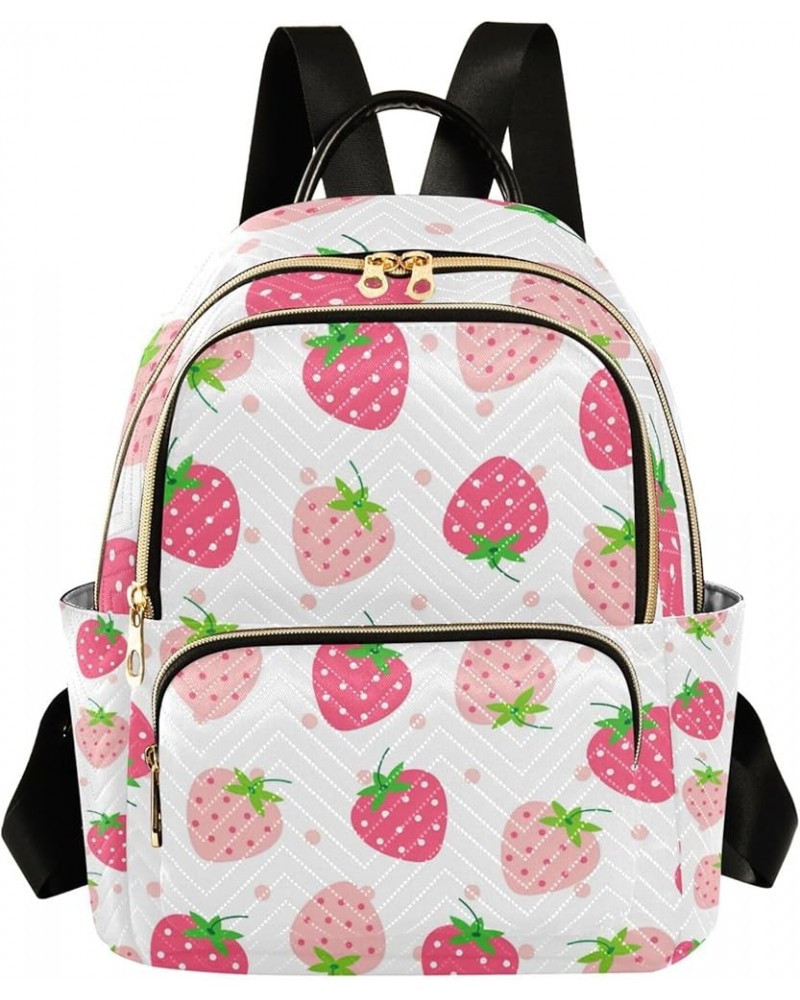 Strawberry Pink Backpack for Women Shoulder Bag Lightweight Mini Backpack Casual Daypack Back Pack Mini(10.23'' x 5.11'' x 12...