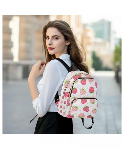 Strawberry Pink Backpack for Women Shoulder Bag Lightweight Mini Backpack Casual Daypack Back Pack Mini(10.23'' x 5.11'' x 12...