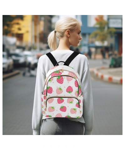 Strawberry Pink Backpack for Women Shoulder Bag Lightweight Mini Backpack Casual Daypack Back Pack Mini(10.23'' x 5.11'' x 12...