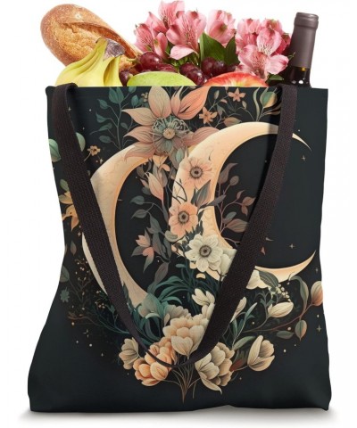 Floral Moon Phase flower crescent moon cool eclipse moon Tote Bag $9.69 Totes