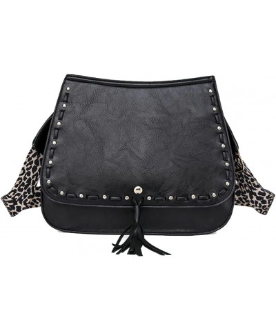 Leather Crossbody Bag for Women Fashion Shoulder Handbags Women's Casual Messenger Bags Fringed Purse Black $19.78 Shoulder Bags