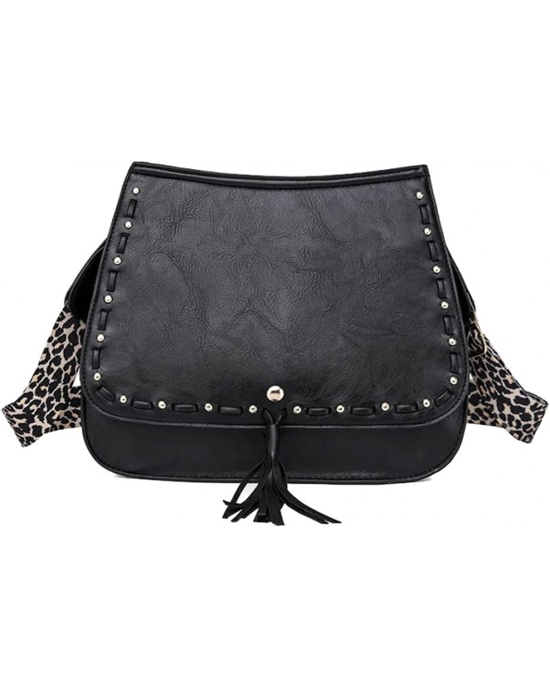 Leather Crossbody Bag for Women Fashion Shoulder Handbags Women's Casual Messenger Bags Fringed Purse Black $19.78 Shoulder Bags