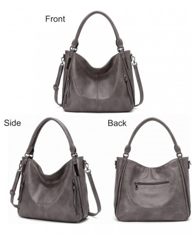 Handbags and Purses for Women PU Leather Top Handle Satchel Large Shoulder Bag Fashion Ladies Tote Dark Grey $47.04 Totes