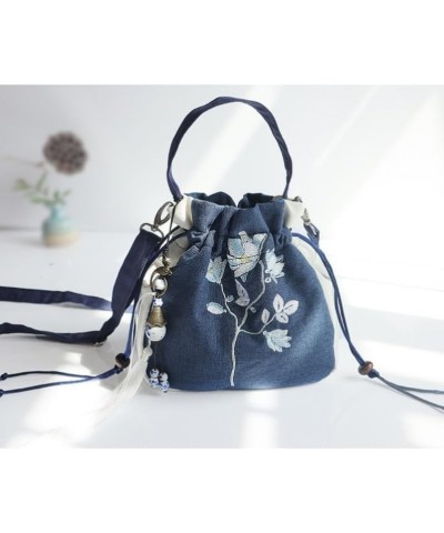 Antique Women's Embroidered Shoulder Bag Flower Bunch Mouth Tassel Hanfu Handbag Bags 5 $29.02 Clutches