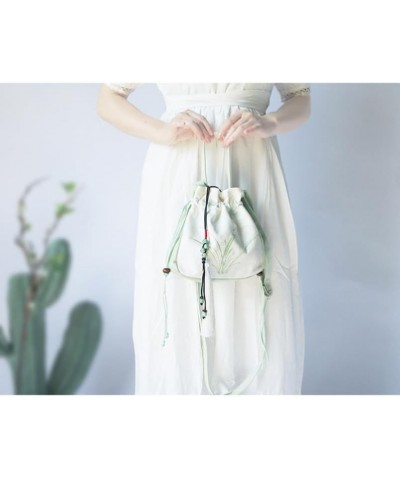 Antique Women's Embroidered Shoulder Bag Flower Bunch Mouth Tassel Hanfu Handbag Bags 5 $29.02 Clutches