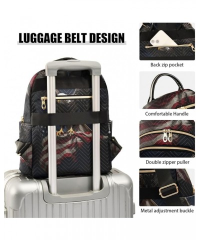 Usa America Flag Eagles Mini Backpack Purse for Women Travel Bag Fashion Daypack Back Pack Shoulder Bag Multicolor Medium $17...