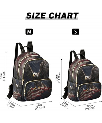 Usa America Flag Eagles Mini Backpack Purse for Women Travel Bag Fashion Daypack Back Pack Shoulder Bag Multicolor Medium $17...