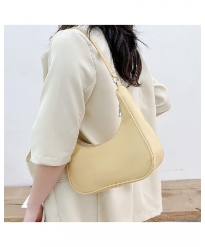 Fashion Women Pure Color Shoulder Underarm Hobos Bags Top-handle Handbag Yellow $15.60 Totes