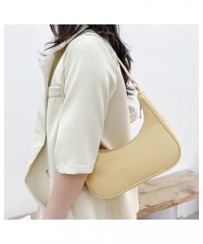 Fashion Women Pure Color Shoulder Underarm Hobos Bags Top-handle Handbag Yellow $15.60 Totes