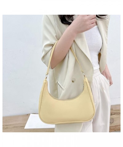 Fashion Women Pure Color Shoulder Underarm Hobos Bags Top-handle Handbag Yellow $15.60 Totes