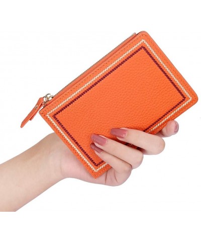 Genuine Leather Zipper Simple Trendy Ultra-Thin Wallet First Layer Cowhide Folding Card Holder Cute Coin Purse Women Clutch B...