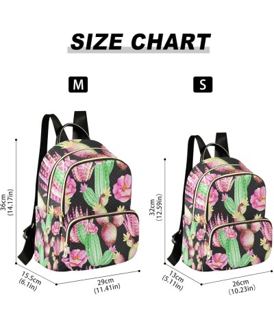 Women Backpack Pink Green Cactus Flower Anti-Theft Travel Backpack with Luggage Belt Lightweight Handbag Lady Purse Roomy Dou...