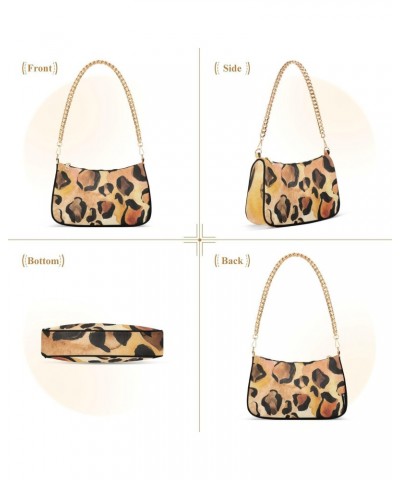 Shoulder Bag Leopard Animal Print Watercolor Women Clutch Handbag Shoulder Purch Boho Bag Date Chain Bag Tote Bag Spring Holi...