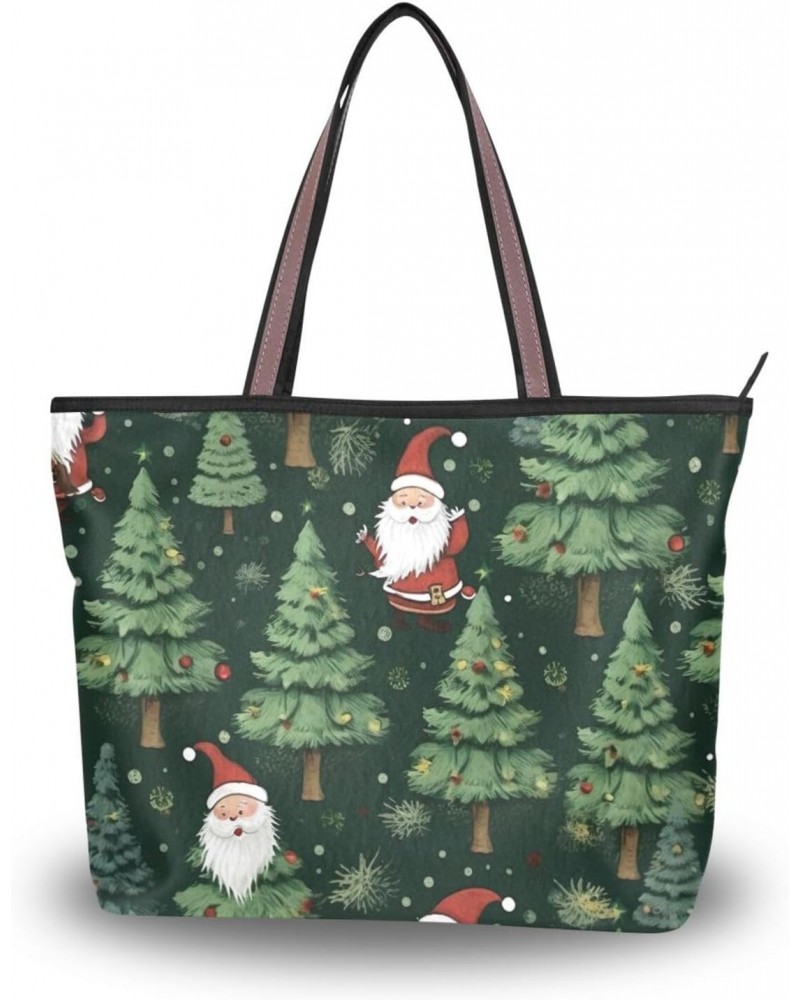 Women Tote Bags Christmas Tree Santa Claus Top Handle Satchel Handbags Shoulder Bag for Shopping 20848381 $11.96 Satchels