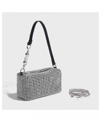 Women Clutch Evening Purses Black - and White Zebra Pattern Wristlet Hobo Bag Crossbody Bag with Chain Strap for Party Silver...