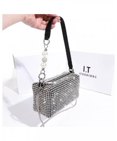 Women Clutch Evening Purses Black - and White Zebra Pattern Wristlet Hobo Bag Crossbody Bag with Chain Strap for Party Silver...