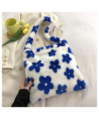 Fluffy Tote Bag for Women Girl Y2K Furry Flower Heart Plush Underarm Bag Autumn Winter Cute Fuzzy Shoulder Bag B-blue $10.19 ...