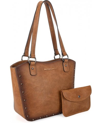 Women's Western Handbag Tooling Tote Bag Conceal Carry Purse with Detachable Holster X-light Brown $30.14 Totes