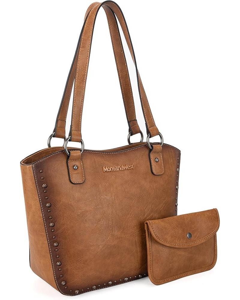 Women's Western Handbag Tooling Tote Bag Conceal Carry Purse with Detachable Holster X-light Brown $30.14 Totes