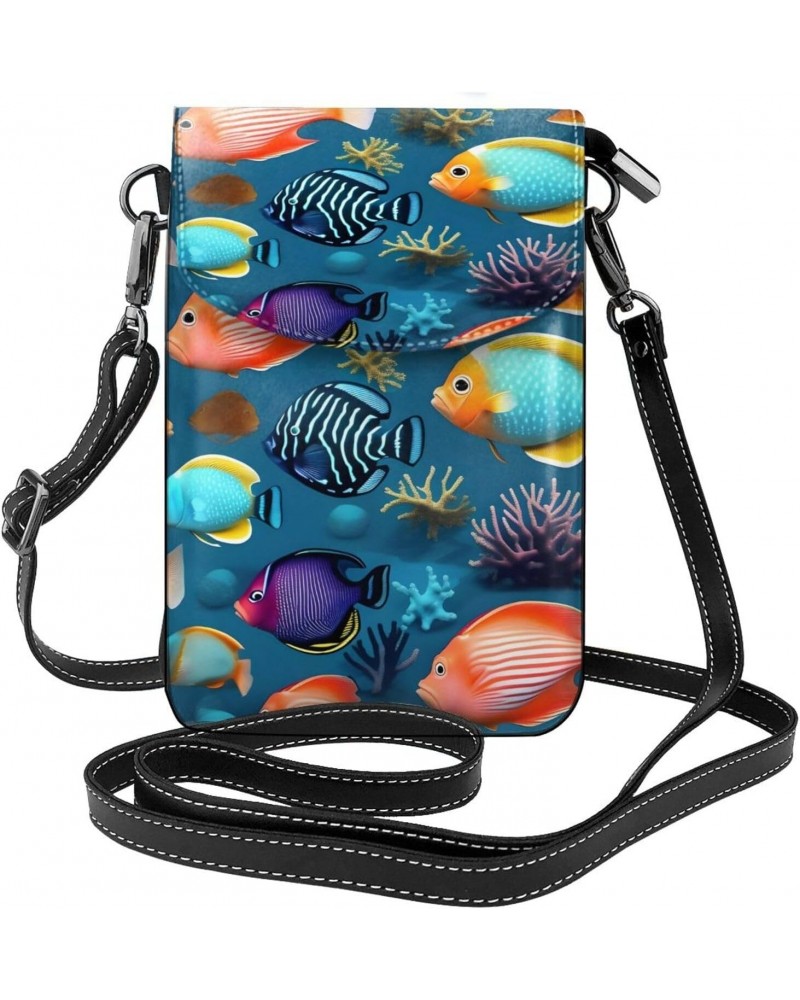 Submarine Reef Fish Crossbody, Zippered Cell Phone Wallet With Card Slot, Removable Shoulder Strap, 7.6 X 4.9 Inches $13.78 C...