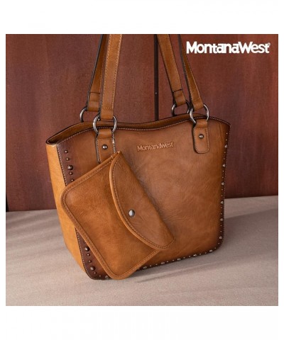 Women's Western Handbag Tooling Tote Bag Conceal Carry Purse with Detachable Holster X-light Brown $30.14 Totes