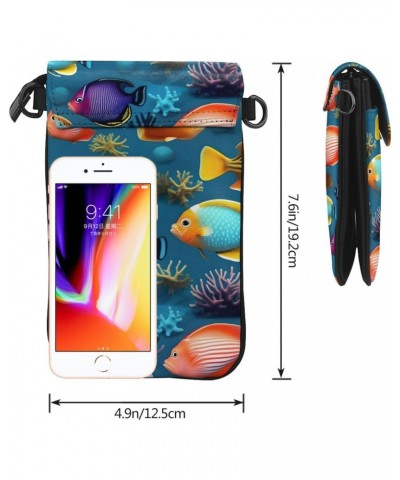 Submarine Reef Fish Crossbody, Zippered Cell Phone Wallet With Card Slot, Removable Shoulder Strap, 7.6 X 4.9 Inches $13.78 C...