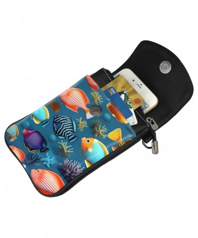 Submarine Reef Fish Crossbody, Zippered Cell Phone Wallet With Card Slot, Removable Shoulder Strap, 7.6 X 4.9 Inches $13.78 C...